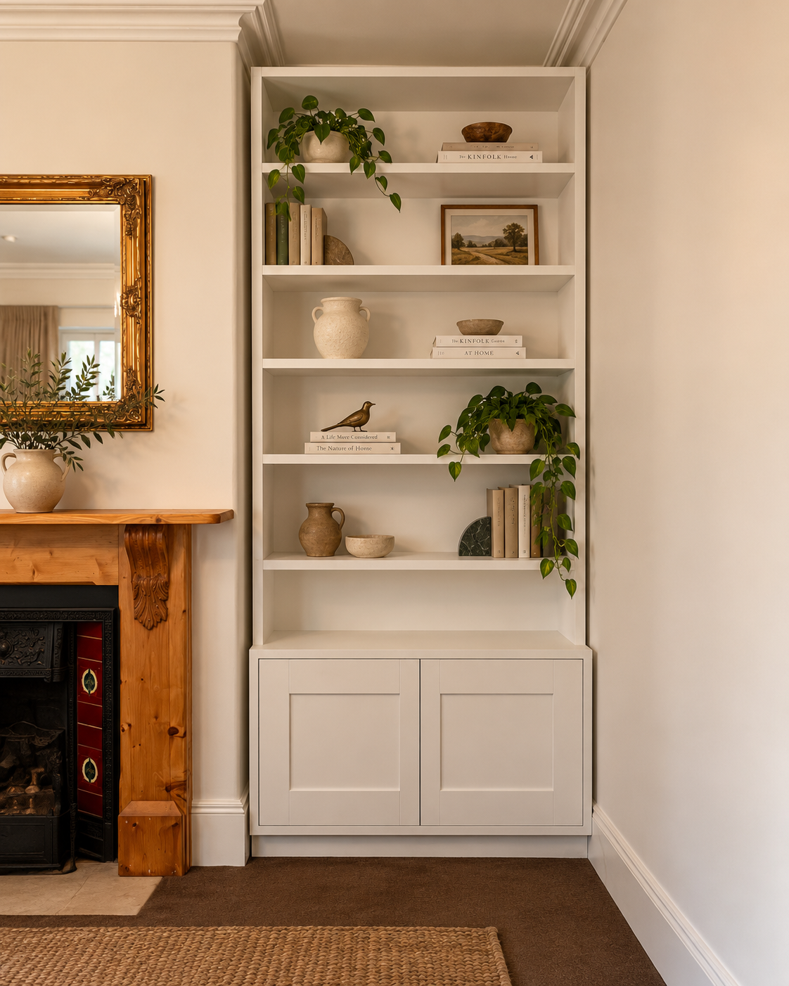 Custom Built-in Bookcase & Storage Cabinet